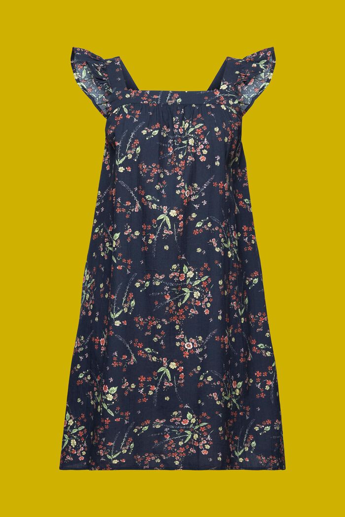 Printed mini dress, 100% cotton, DARK BLUE, detail image number 7