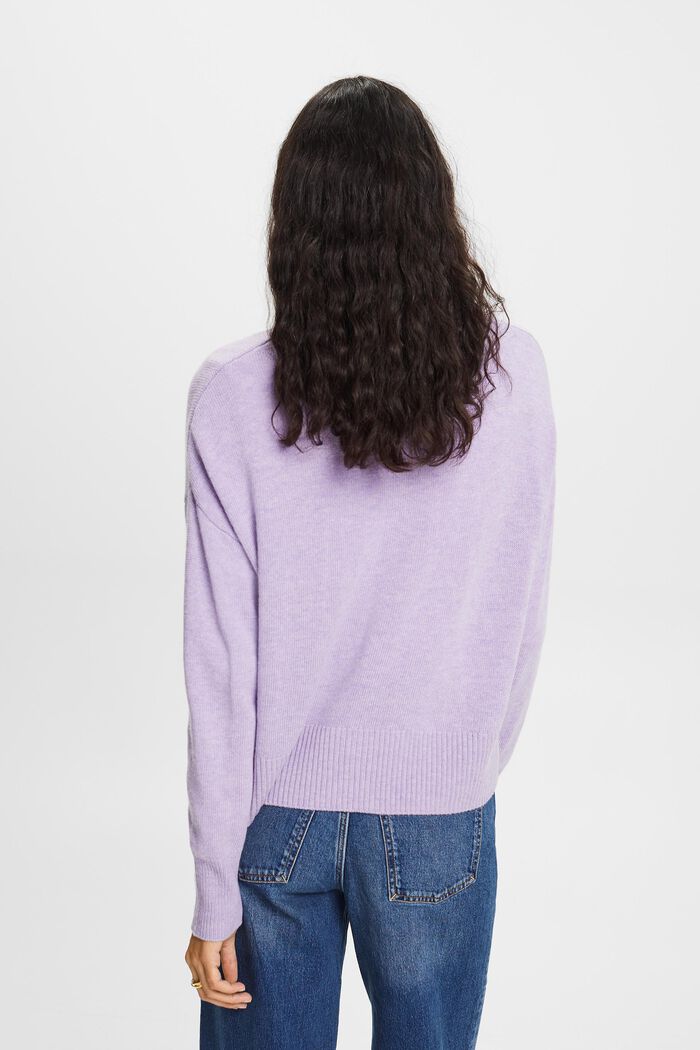 Wool-Blend Mockneck Sweater, LAVENDER, detail image number 3