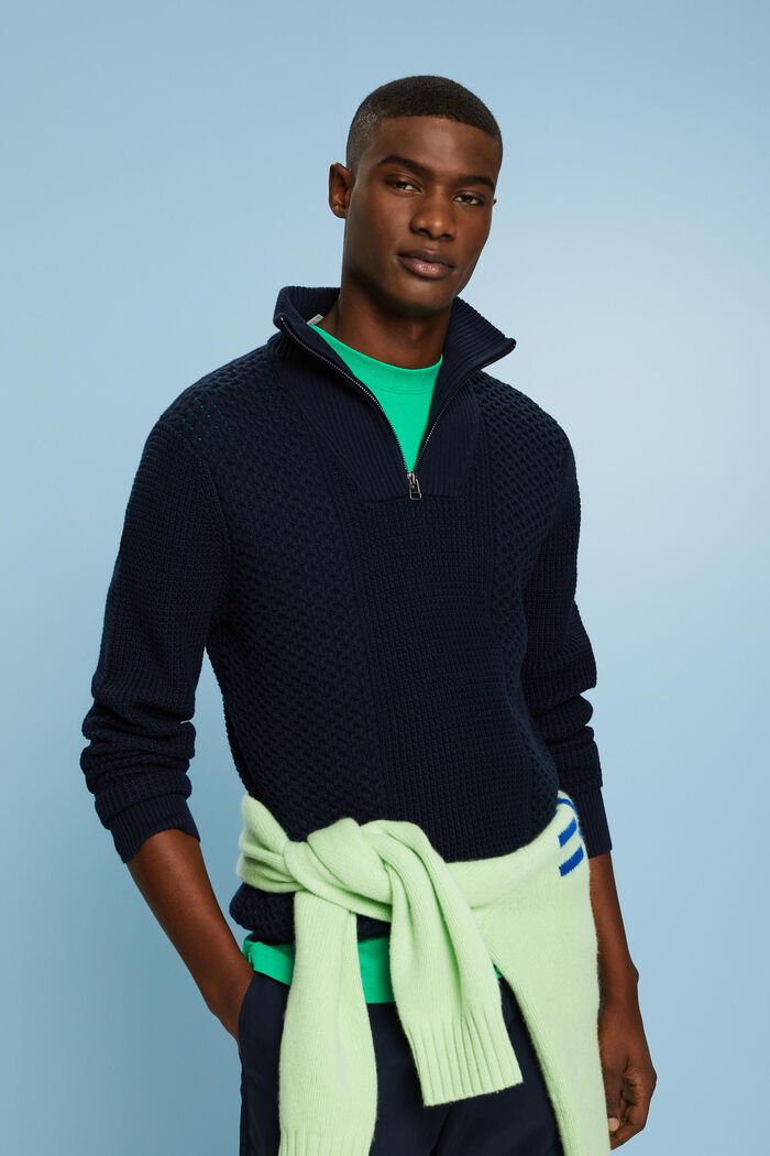 ESPRIT - Cable Knit Half-Zip Sweater at our online shop