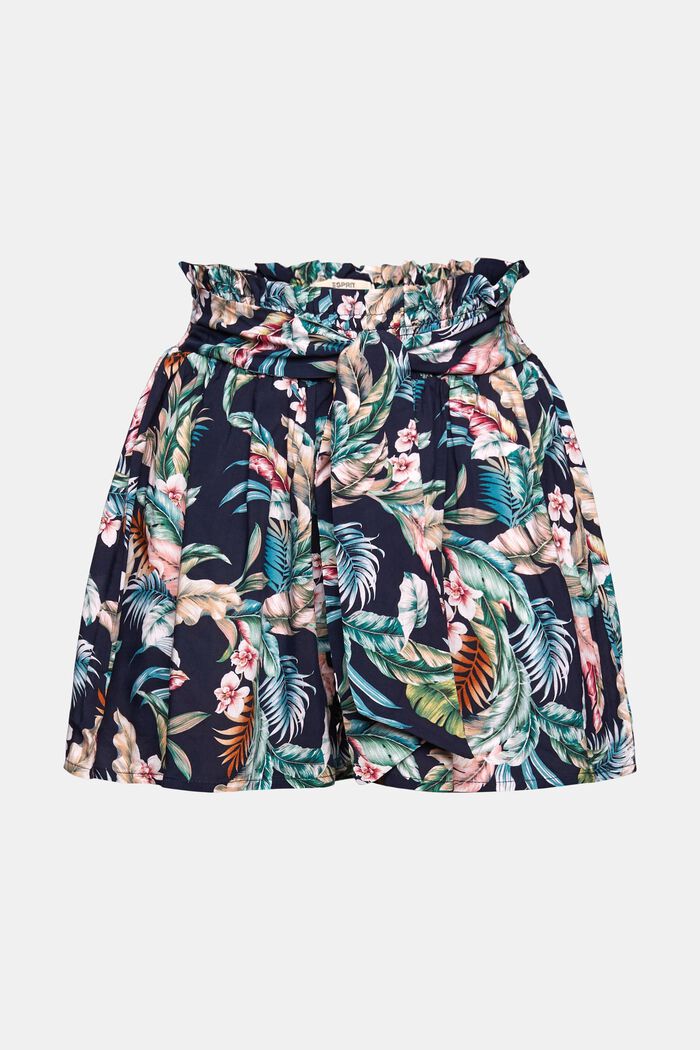 Tropical print shorts, LENZING™ ECOVERO™, NAVY, detail image number 3