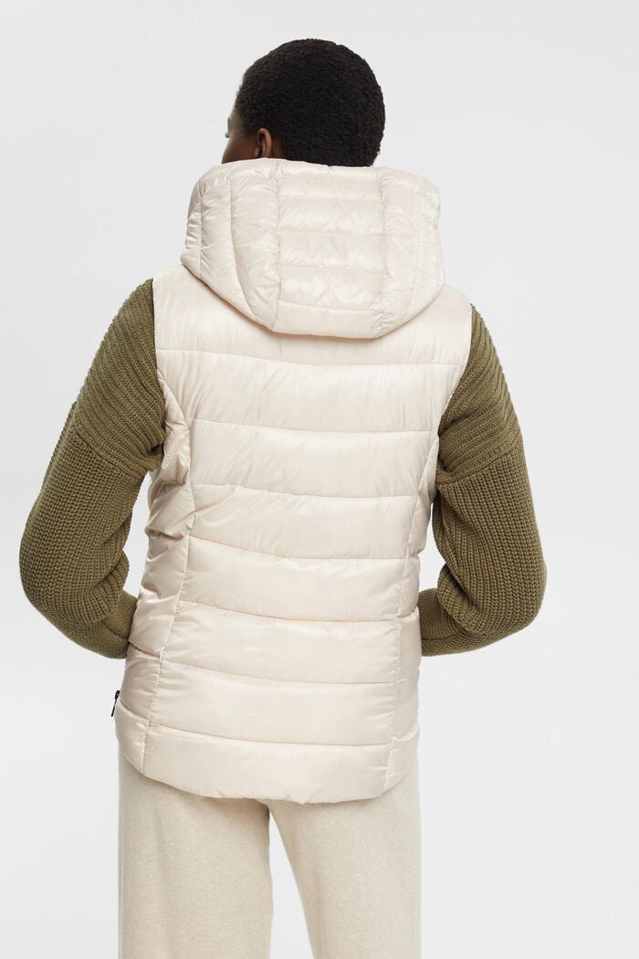 Hooded Quilted Shell Vest, CREAM BEIGE, detail image number 3