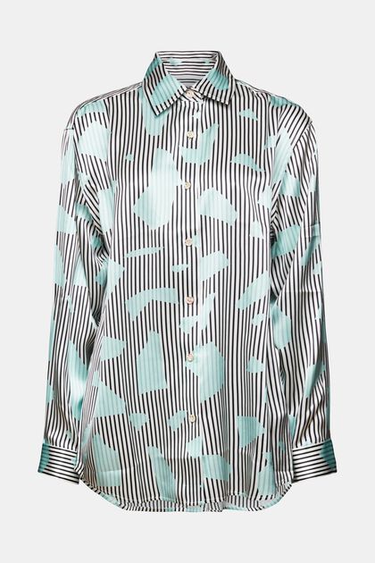 Printed Silk Button-Down Shirt