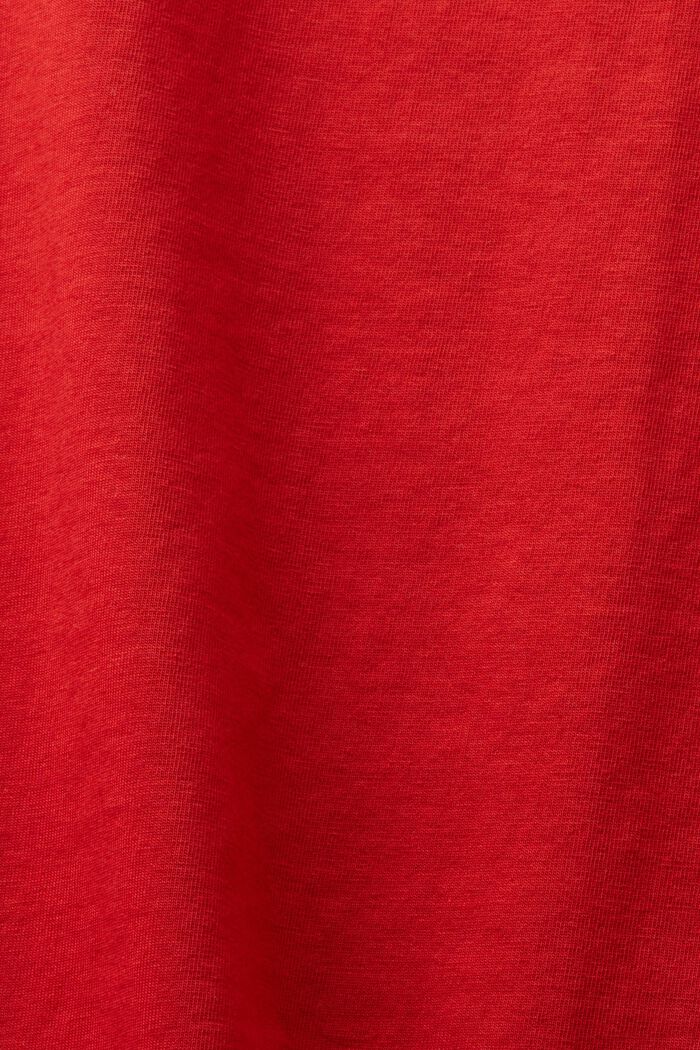 Crewneck T-Shirt, DARK RED, detail image number 5