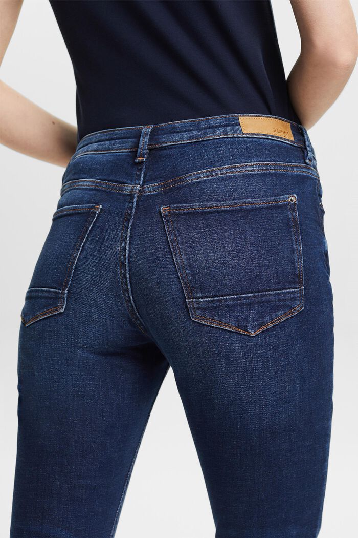Stretch jeans in organic cotton, BLUE DARK WASHED, detail image number 3