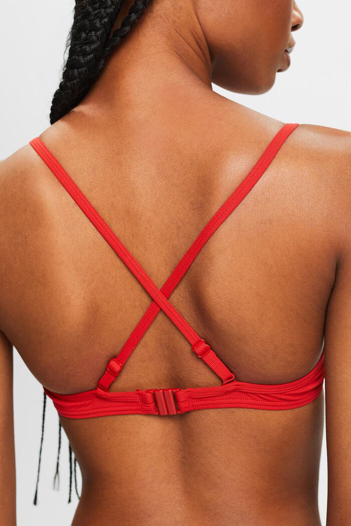 Padded Underwire Bikini Top, DARK RED, detail image number 1