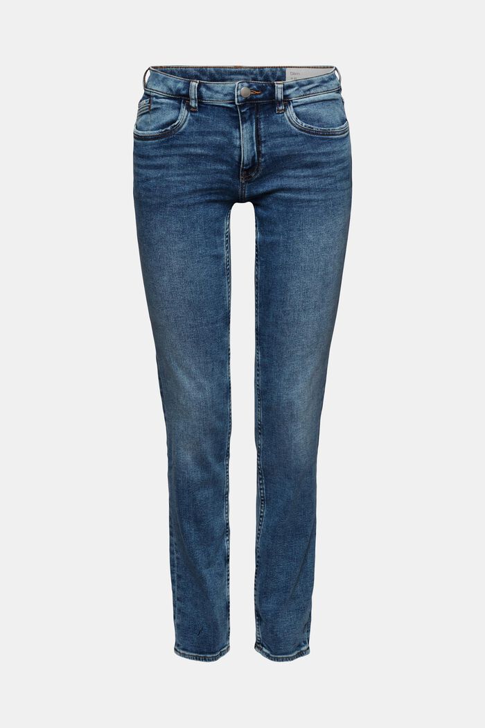 Stretch jeans with organic cotton, BLUE MEDIUM WASHED, detail image number 0