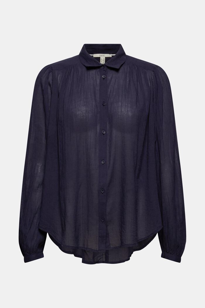 Batwing blouse made of cotton voile, NAVY, detail image number 6