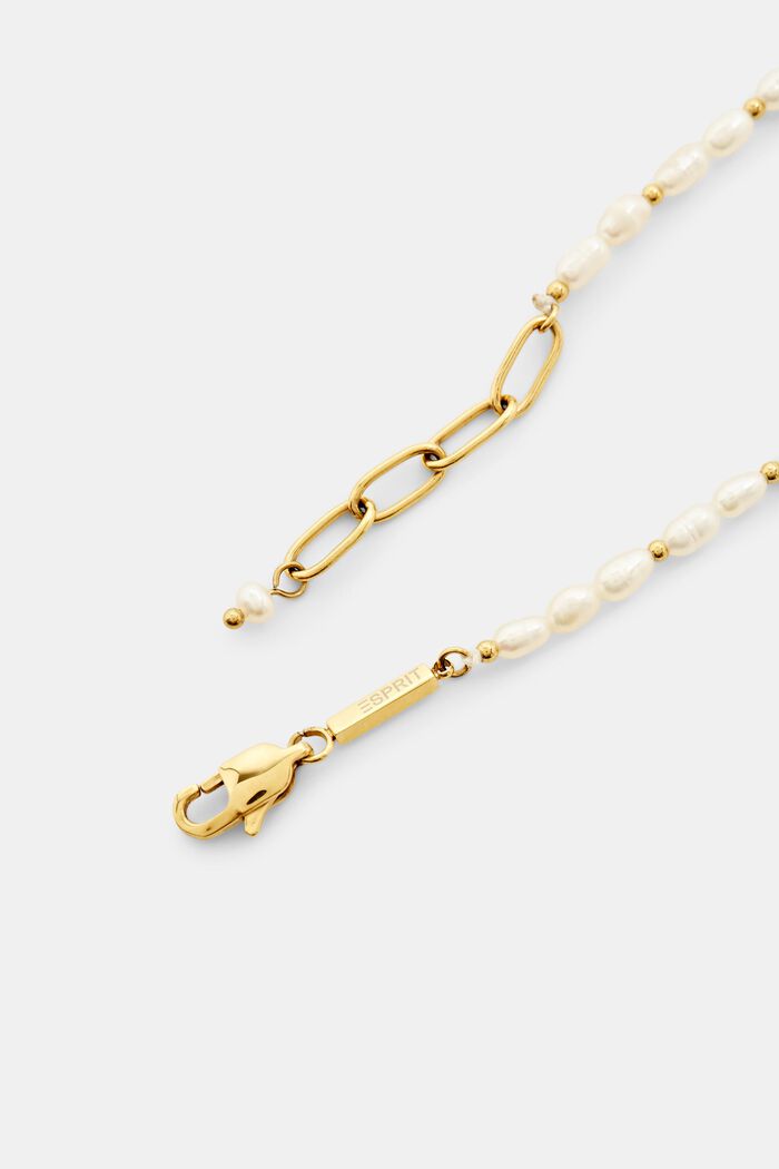 Beaded Stainless Steel Bracelet, GOLD, detail image number 1