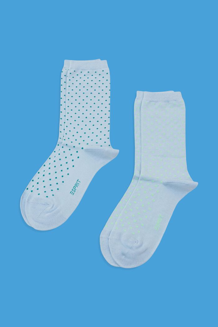2-pack of polka dot socks, organic cotton, CLOUD, detail image number 0