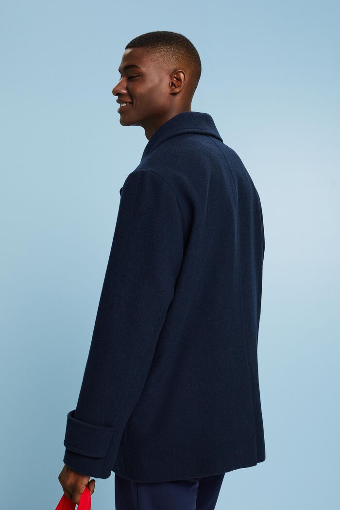 Double-Breasted Wool Pea Coat, NAVY, detail image number 2