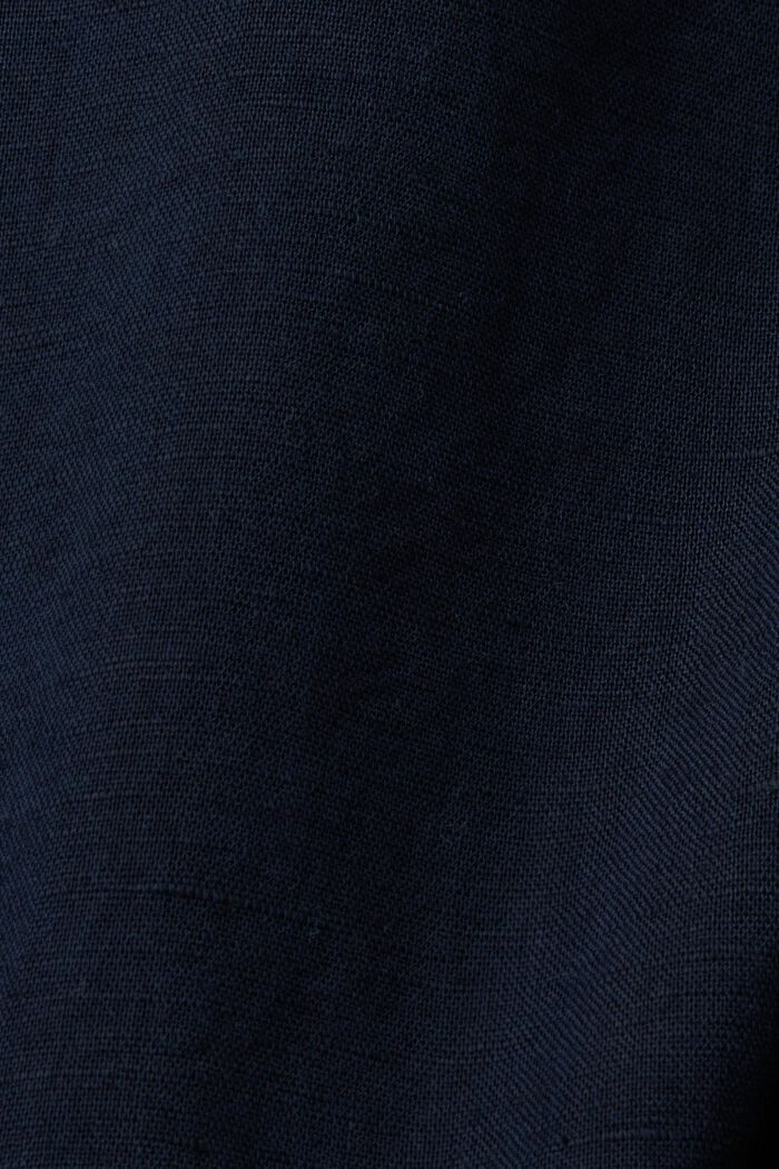 Cotton and linen blended button-down shirt, NAVY, detail image number 5
