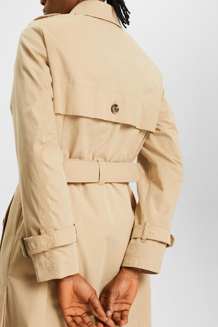Double-breasted trench coat with belt, SAND, detail image number 2