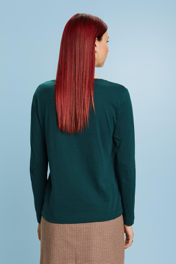 Round Neck Top, EMERALD GREEN, detail image number 4