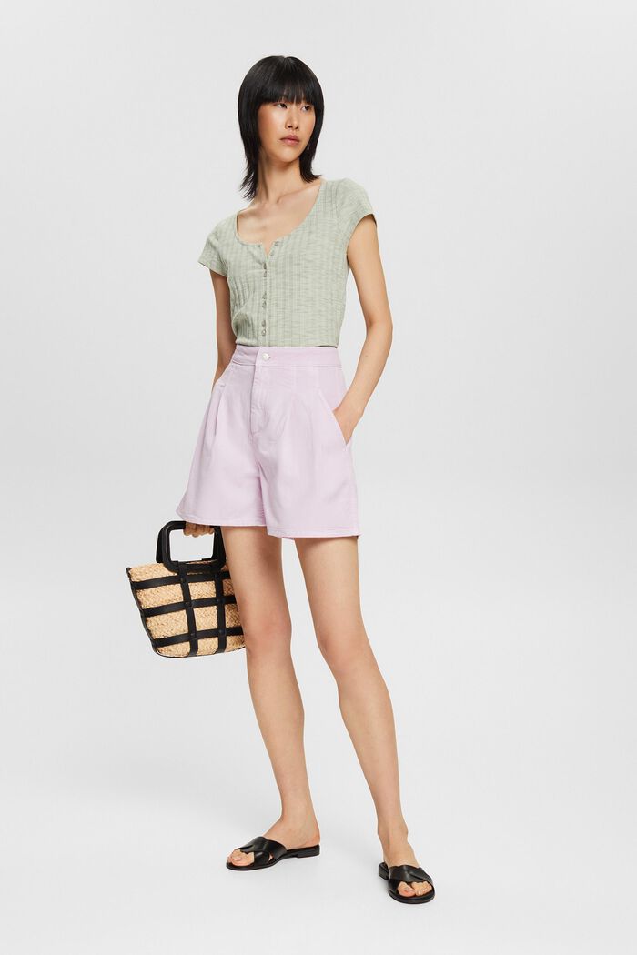 Shorts with waist pleats, LILAC, detail image number 0
