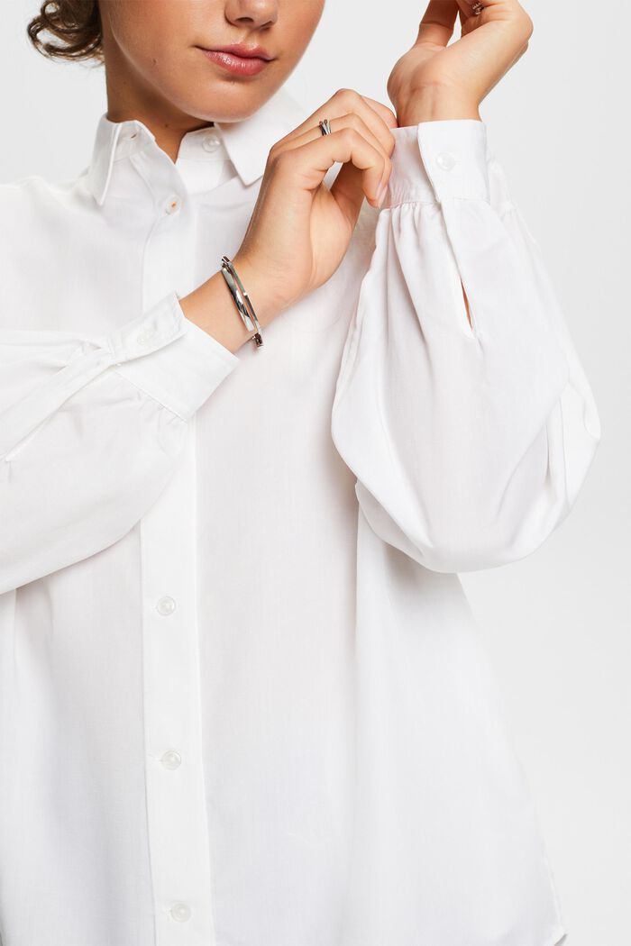 Oversized shirt blouse, WHITE, detail image number 2