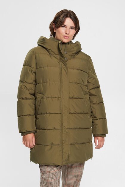 CURVY quilted coat with a hood