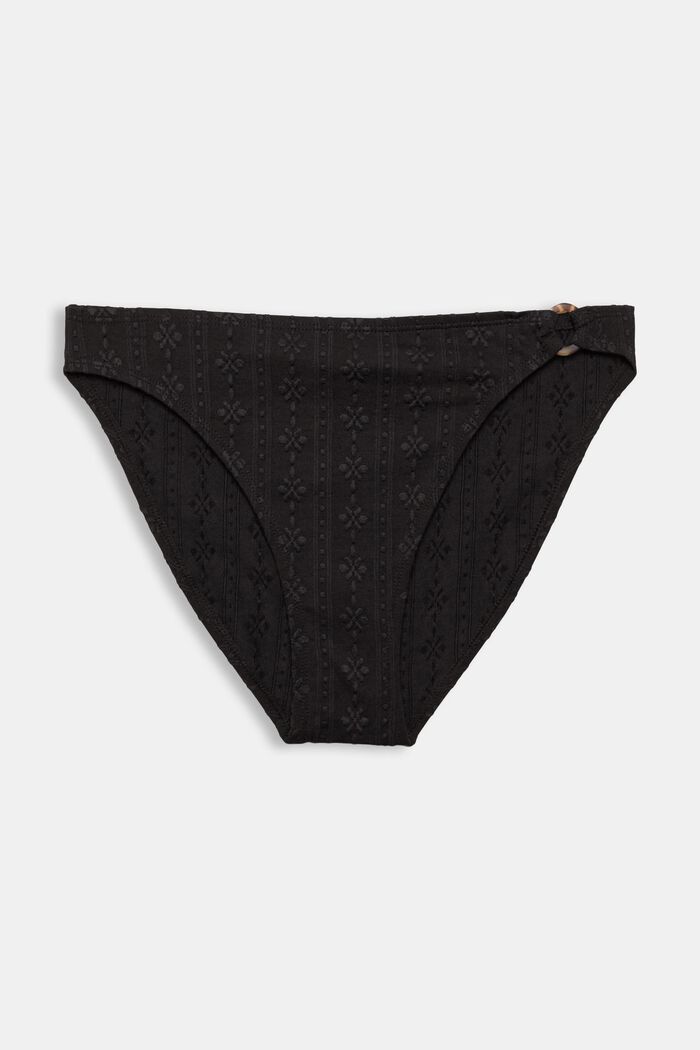 Bikini bottoms with a textured pattern, BLACK, overview