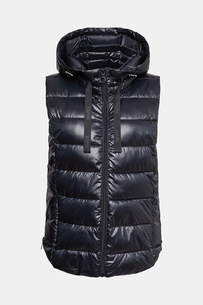 Quilted body warmer with detachable hood, BLACK, detail image number 5
