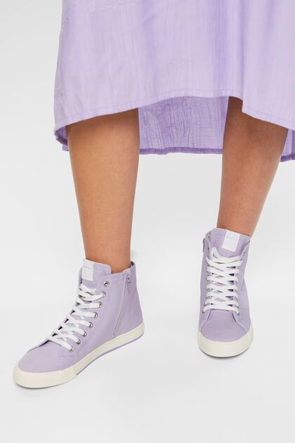 High-top canvas trainers