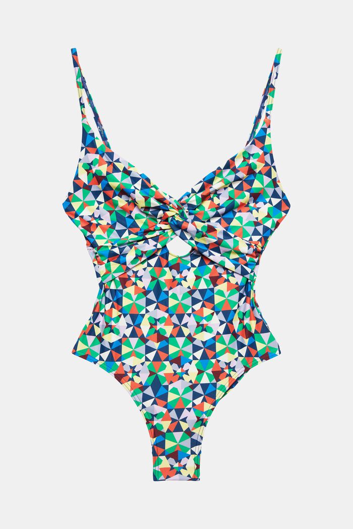 ESPRIT - Recycled: patterned swimsuit with a knot detail at our online shop