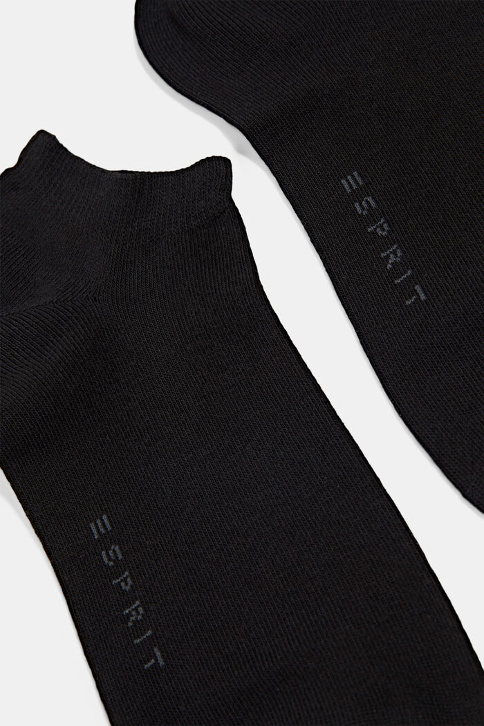 Double pack of trainer socks in an organic cotton blend, BLACK, detail image number 1