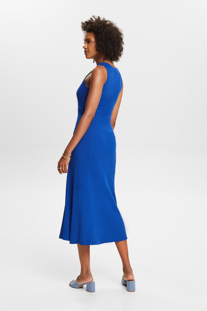 Sleeveless Ribbed Midi Dress, BRIGHT BLUE, detail image number 2