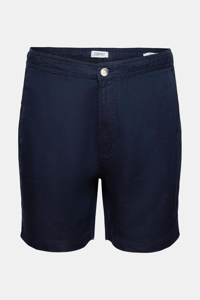 Cotton-Linen Bermuda Shorts, NAVY, detail image number 6