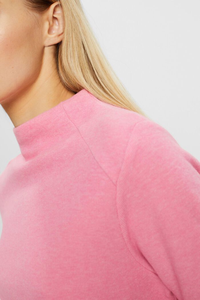 High-necked long-sleeved top, PINK FUCHSIA, detail image number 2