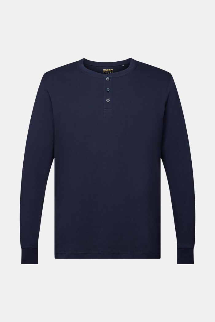 Jersey Henley Top, NAVY, detail image number 5