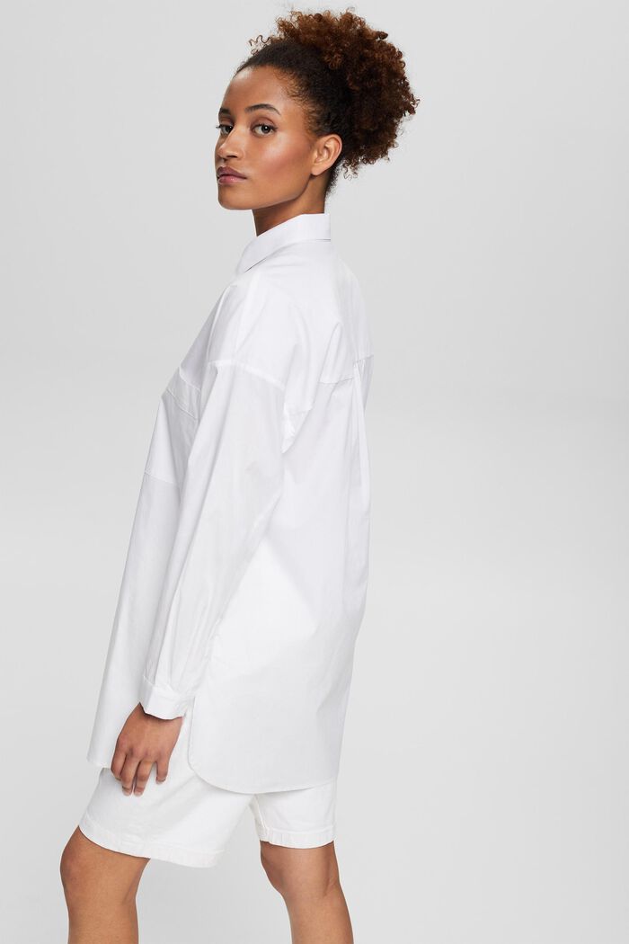 Oversized shirt blouse, WHITE, detail image number 3