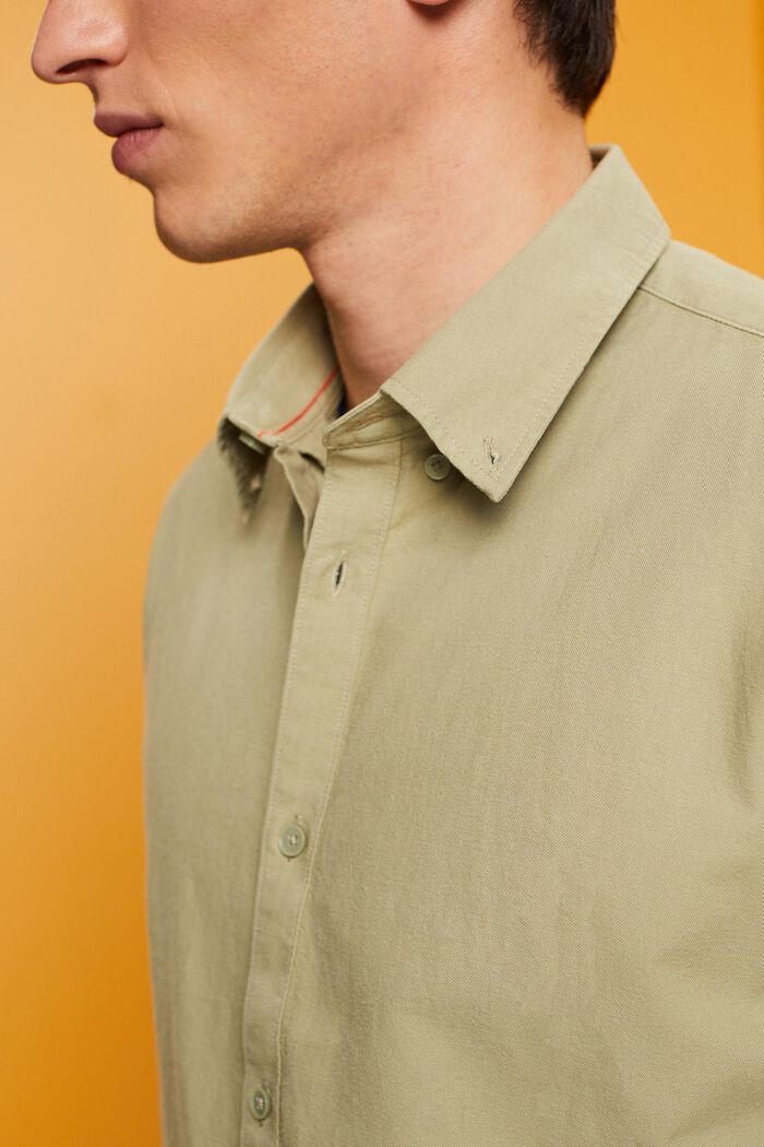 Cotton Button Down Shirt, LIGHT GREEN, detail image number 2