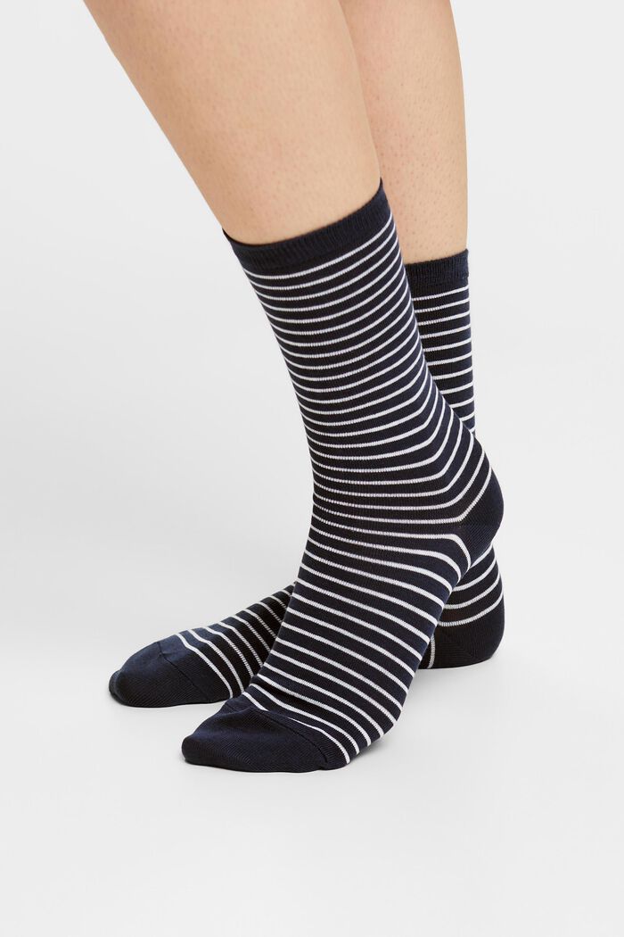 2-Pack Striped Chunky Knit Socks, NAVY, detail image number 1