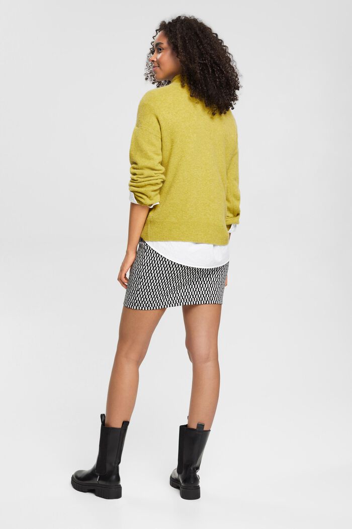Jacquard knitted mini skirt, NEW BLACK, detail image number 3