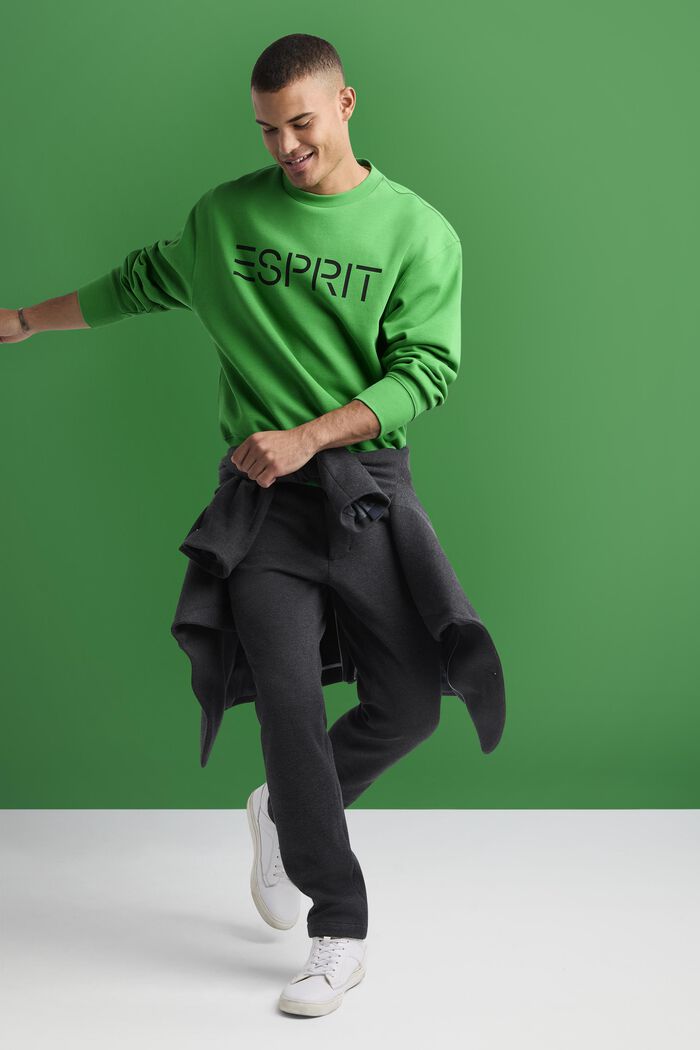 Unisex Cotton Fleece Logo Sweatshirt, GREEN, detail image number 1