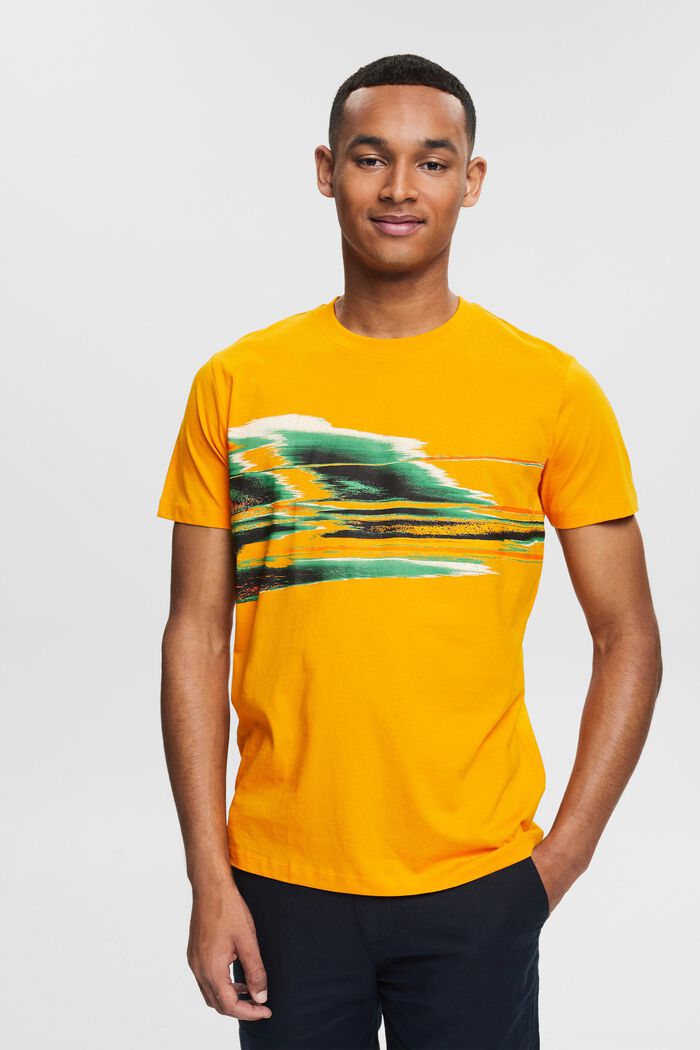 Jersey T-shirt with a print, SUNFLOWER YELLOW, detail image number 0