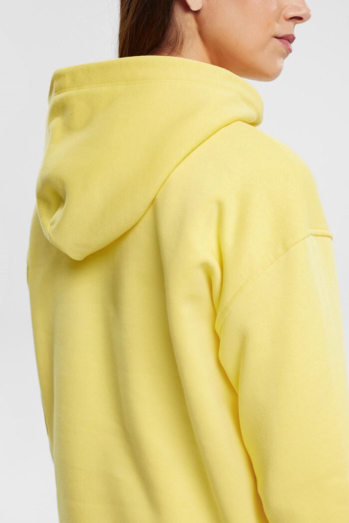 Embroidered Logo Hoodie, LIGHT YELLOW, detail image number 4