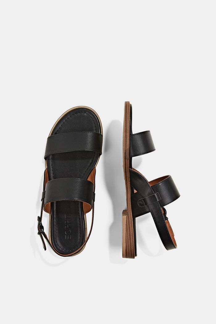 Sandals with wide straps, BLACK, detail image number 1