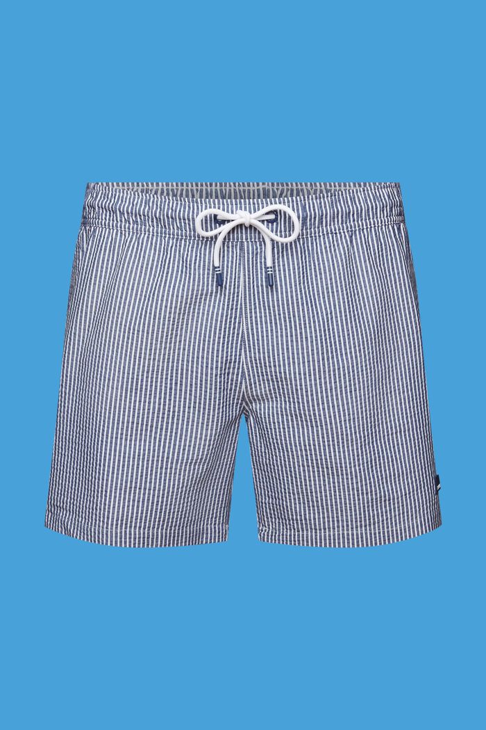 Textured swimming shorts with stripes, INK, detail image number 6