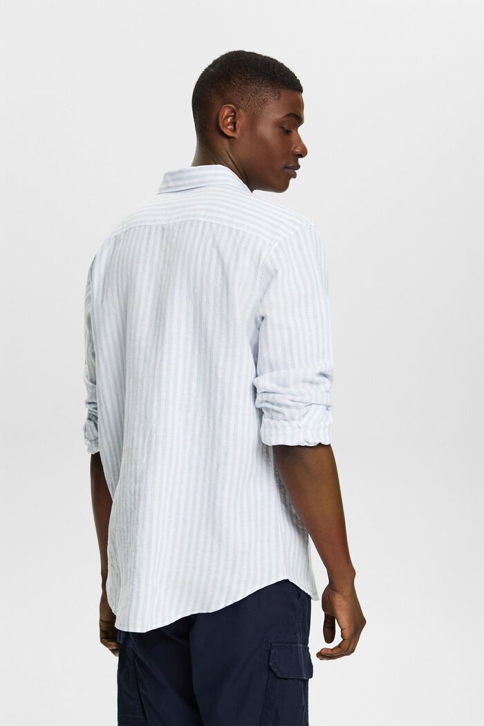 Striped Cotton Poplin Shirt, LIGHT BLUE, detail image number 2