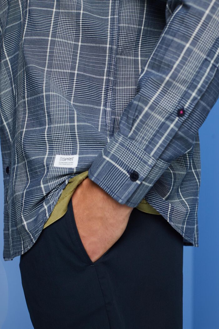 Lightweight check shirt, 100% cotton, DARK BLUE, detail image number 2