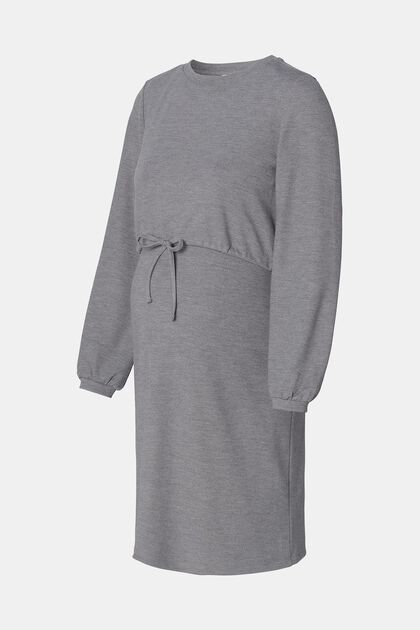 Long-sleeved jersey dress with nursing function