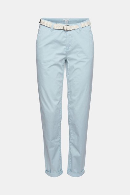 Chinos with braided belt