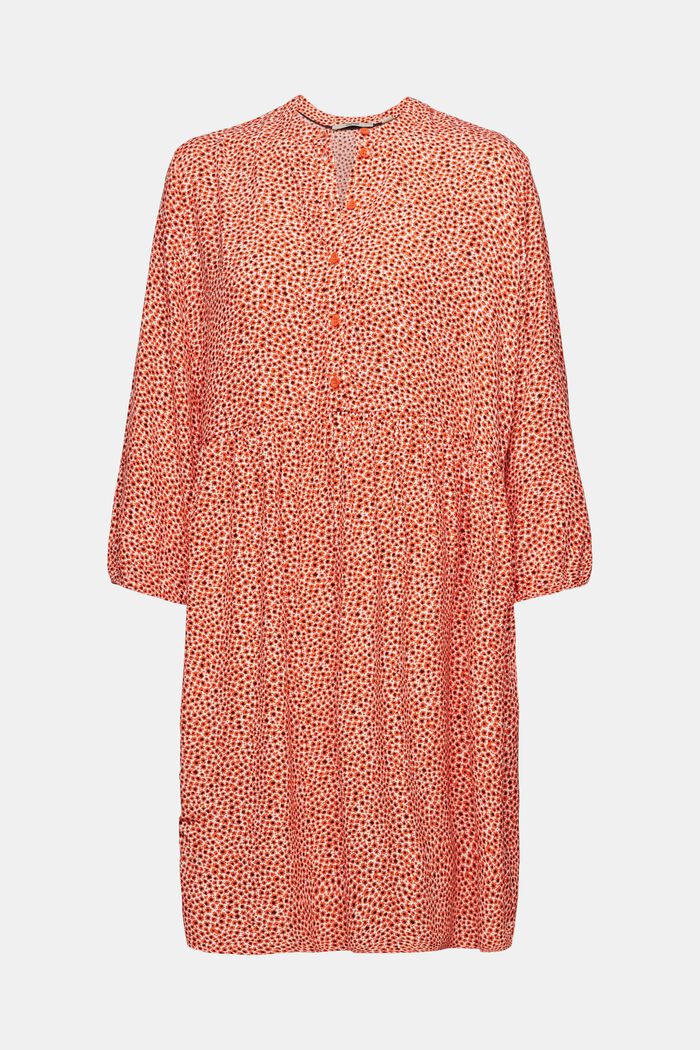 Woven midi dress with all-over pattern, ORANGE RED, detail image number 5