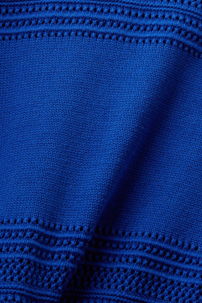 Crewneck Open-Knit Sweater, BRIGHT BLUE, detail image number 5