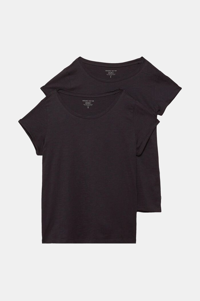 Double pack of basic T-shirts, organic cotton, BLACK, detail image number 6