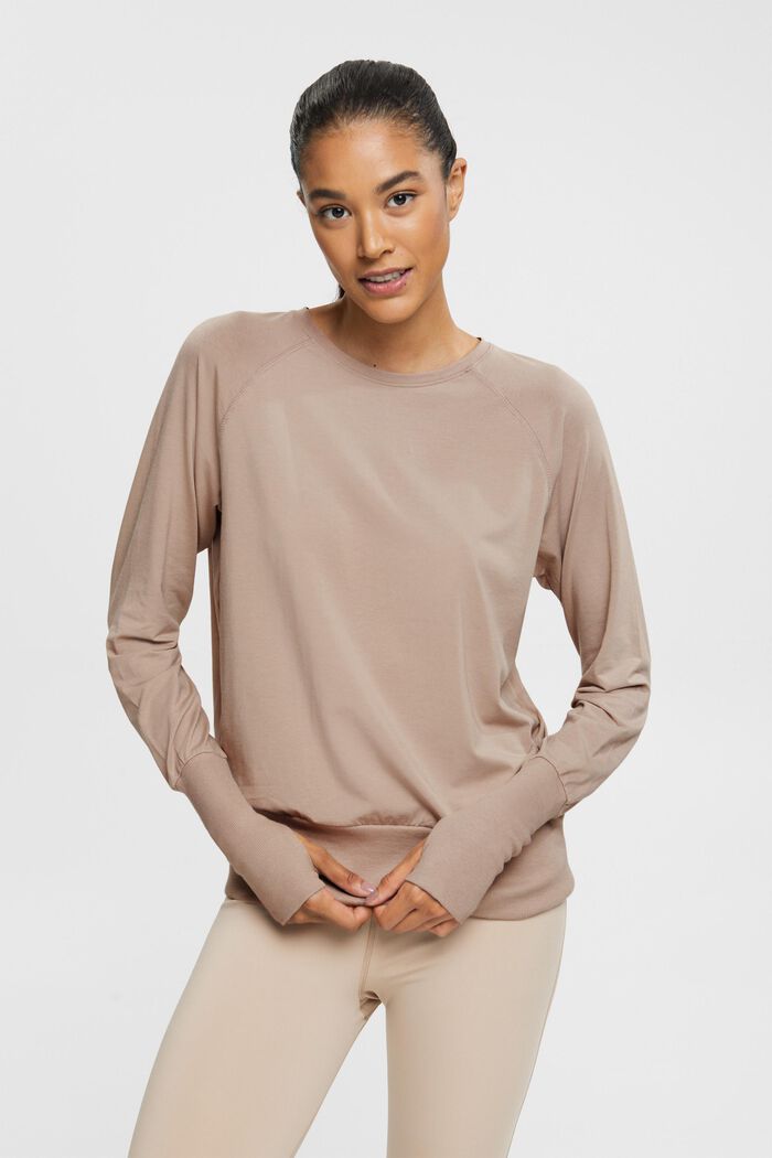 Long sleeve top with thumb holes, BEIGE, detail image number 1