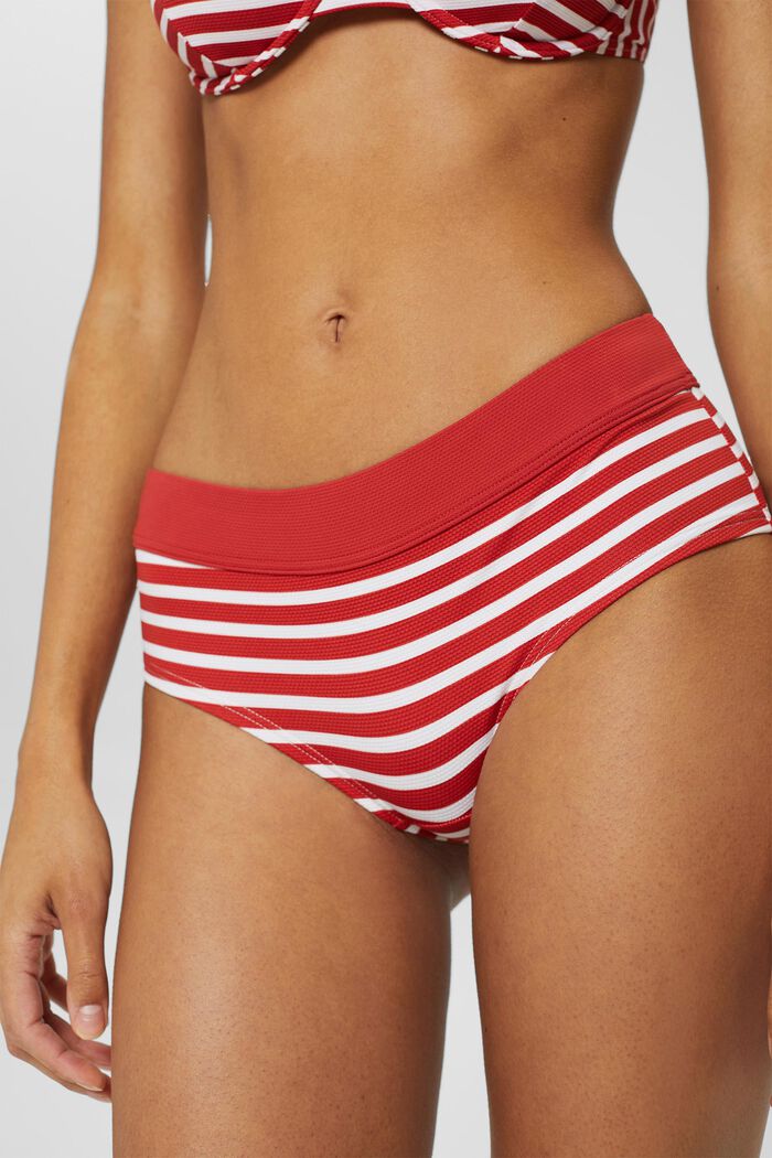 Recycled: Hipster shorts with stripes, RED, detail image number 1