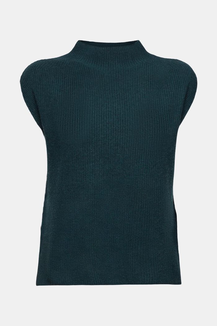 Wool Blend Rib-Knit Vest, NEW EMERALD GREEN, detail image number 6