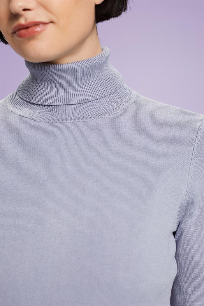 Long-Sleeve Turtleneck Sweater, LIGHT BLUE LAVENDER, detail image number 1
