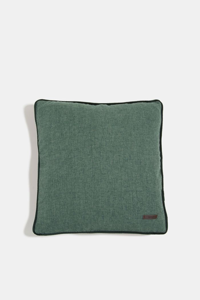 Cushion cover with velvet piping, DARK GREEN, overview